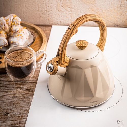 czajnik 2l z gwizdkiem kinghoff kh-1998 beżowy mat na Arena.pl