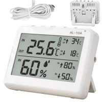 Stacja pogodowa LCD z termometrem, sondą, higrometrem, magnesem, do użytku pokojowego i zewnętrznego