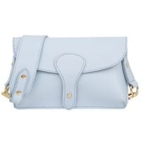 VERA PELLE torebka damska skórzana listonoszka z paskiem V725 j.niebieska
