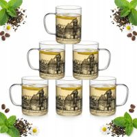 SZKLANKA KUBEK NADRUK MIASTO GDAŃSK 400 ML ZESTAW 6 SZKLANEK KUBKÓW SZKŁO