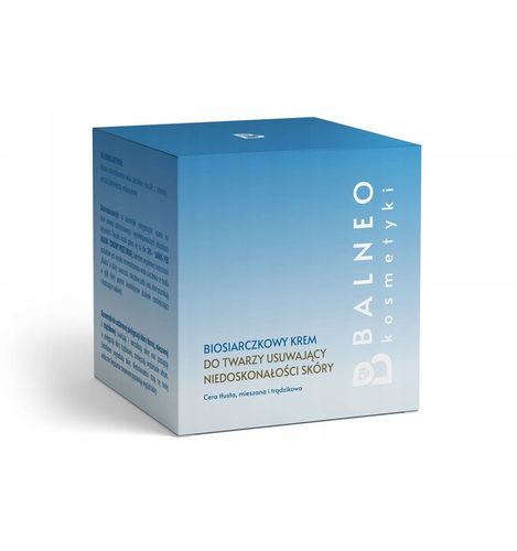 Balneokosmetyki - Biosiarczkowy Krem do Twarzy Usuwający Niedoskonałości na Arena.pl