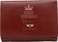 Portfel damski skórzany z GRAWEREM prezent dla BABCI personalizowany