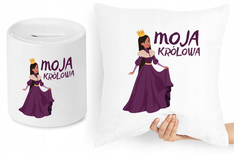 Dla Dziewczyny Zestaw Poduszka + Skarbonka Prezent Z Nadrukiem Ze Zdjęciem zdjęcie 1