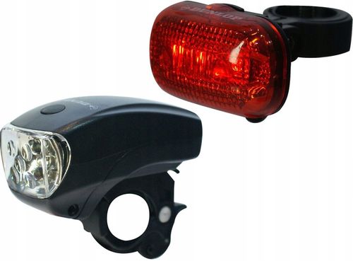ZESTAW OŚWIETLENIA DO ROWERU LAMP ROWEROWYCH LED PRZÓD TYŁ DUNLOP na Arena.pl