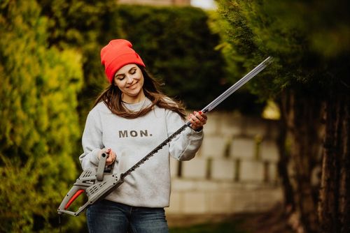 NOŻYCE ELEKTRYCZNE DO ŻYWOPŁOTU KRZEWÓW GAŁĘZI SEKATOR LEHMANN 1500W OSTRE na Arena.pl