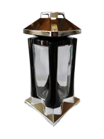 Znicz szklany Kapliczka  Połysk Srebrny K22