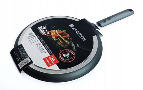 PATELNIA DO NALEŚNIKÓW AMBITION GRAPHITE 25CM INDUKCJA POWŁOKA ILAG BASIC na Arena.pl