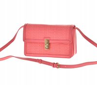 Pierre Cardin - torebka listonoszka pleciona różowy koralowy 240403