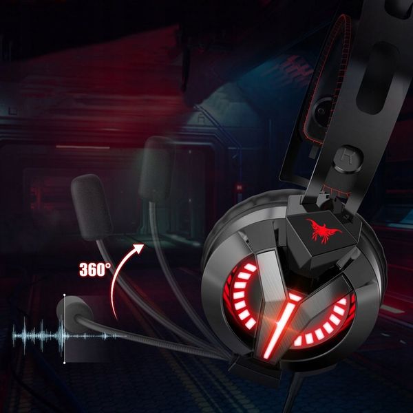 SŁUCHAWKI GAMINGOWE M180PRO do PC PS4 XBOX LED zdjęcie 9