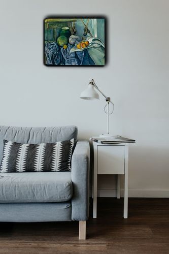 Still Life with a Ginger Jar and Eggplants, Paul Cézanne - obraz na płótnie 90x60 cm na Arena.pl