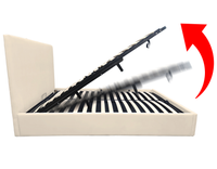 Łóżko tapicerowane Velio 140x200 wysoki zagłówek stelaż kremowe