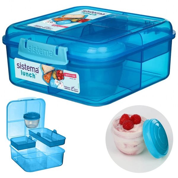 LUNCH BOX ŚNIADANIÓWKA SISTEMA POJEMNIK BOX BENTO 1250ml Z PRZEGRÓDKAMI SOS zdjęcie 5