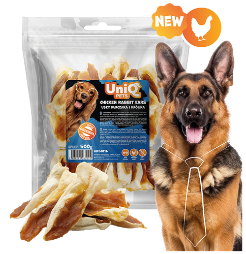 UNIQ PETS uszy królicze z kurczakiem 500g przysmaki dla psa MEATY na Arena.pl