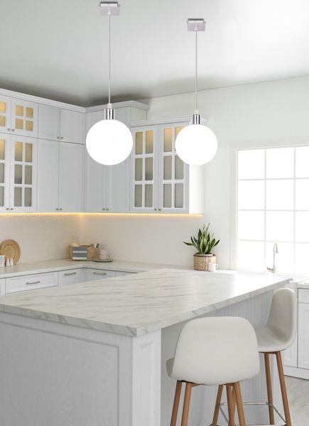 Oden lampa wisząca chromowy 1x40W G9 klosz biały 15cm zdjęcie 3