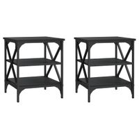 Stoliki boczne, 2 szt., czarne, 40x42x50 cm
