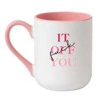 KUBEK "FUCK IT OFF YOU" Wzór - Elegant Biało-Różowy 330 ml