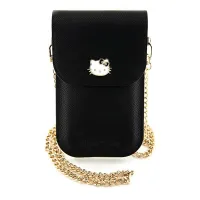 hello kitty torebka hkowbpghdlmk czarny/black leather metal logo chain