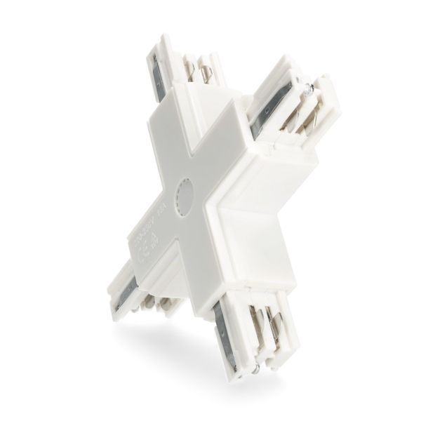 Łącznik 'X' do łączenia szyn ZEWNĘTRZNY BIAŁY do LED NEXTRACK zdjęcie 1