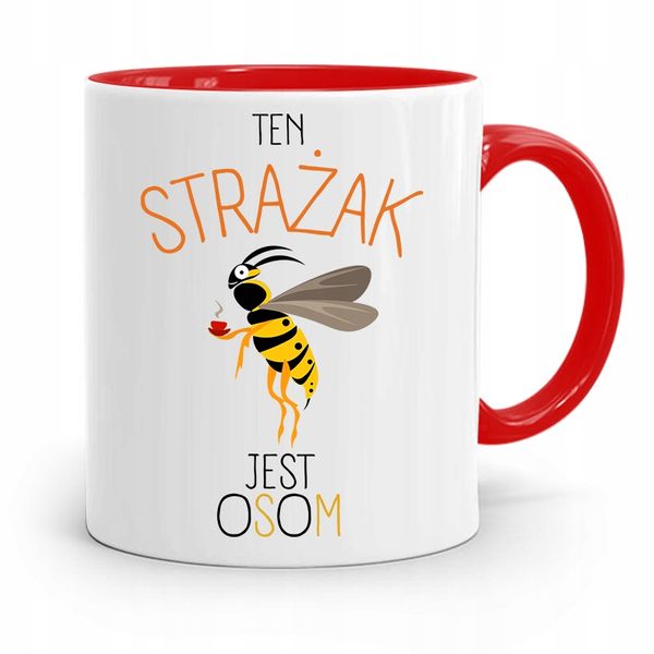 Kubek Czerwony Dla Strażaka Ten Strażak Jest Osom Z Nadrukiem Ze Zdjęciem zdjęcie 1