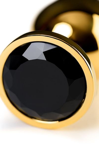 Gold anal plug TOYFA Metal with pink round-shaped gem zdjęcie 7