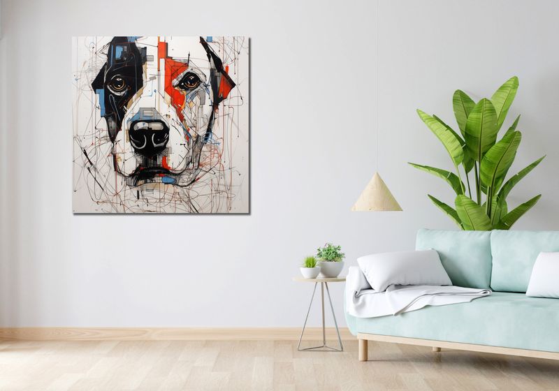 Obraz 100x100cm Przyrysowany Psiak zdjęcie 2