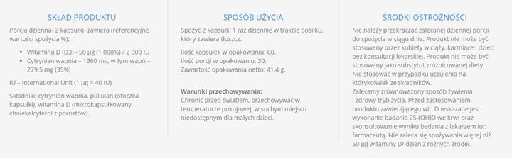 Bicaps Calcium D3 wapno FORMEDS 60 kapsułek zdjęcie 4