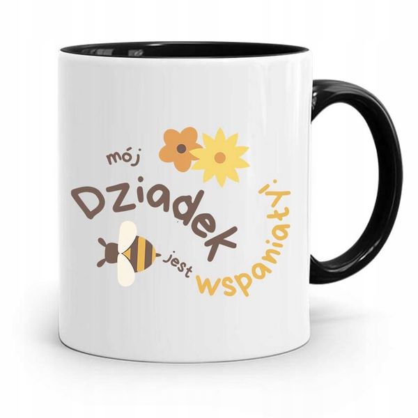 Kubek Czarny Dla Dziadka Dziadek Jest Wspaniały Z Nadrukiem Ze Zdjęciem zdjęcie 1