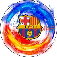 Opłatek na tort Urodziny FC Barcelona Piłka Nożna Bramka Logo Tekst Gratis