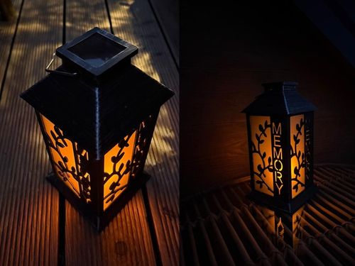 LATARENKA ZNICZ SOLARNY MEMORY PAMIĘĆ lampion LED NA GRÓB CMENTARZ lampka na Arena.pl