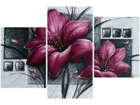 60 90CM OBRAZ 3 ELEM MAKOWY DUET ŚCIENNY DRUK PŁÓTNO