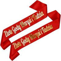 Zestaw szarf Złote Gody + dowolne imiona małżonków