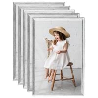 Ramki na zdjęcia, 5 szt., ścienne, srebrne, 70x90 cm, MDF