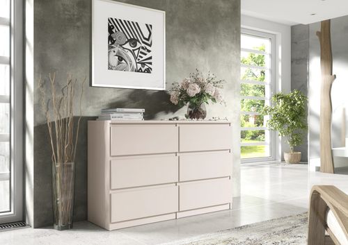 NOWOCZESNA KOMODA 6SZUFLAD 120CM KASZMIR POJEMNA SZAFKA DO SALONU SYPIALNI na Arena.pl