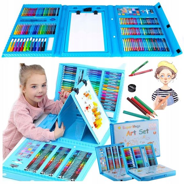 ZESTAW DO MALOWANIA DLA DZIECI 208el Artystyczny Plastyczny Twórczy Walizka zdjęcie 6