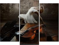 70 90CM OBRAZ 3 ELEM BALERINA TAŃCU ŚCIENNY DRUK PŁÓTNO