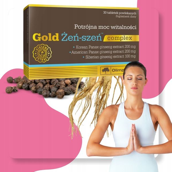 Gold Żeń szeń complex suplement diety 30 tabletek Olimp laboratories zdjęcie 2