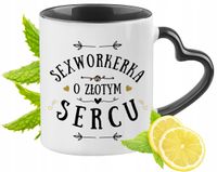 Kubek Czarny Z Uszkiem W Kształcie Serca Dla Sexworkerki Na Prezent