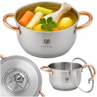 GARNEK INDUKCJA GAZ ze STALI NIERDZEWNEJ 4L 22cm Z POKRYWKĄ GARNKI SOLID