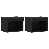 Szafka pod telewizor 2 pcs Czarny Dąb 40 x 30 x 30 cm