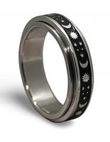 Pierścionek antystresowy (obrotowy) – motyw Słońca, Księżyca i Gwiazd