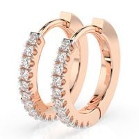 kolczyki z różowego srebra 925 z diamentem (brylantem) 0,22 ct lab