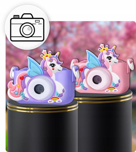 APARAT CYFROWY DLA DZIECI JEDNOROŻEC SELFIE KAMERA+KARTA 32GB MENU PL na Arena.pl