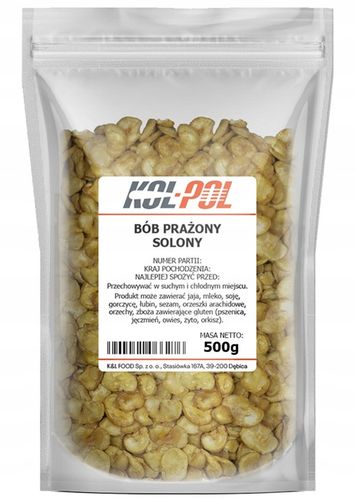 BÓB PRAŻONY SOLONY 500g Chipsy z bobu chrupiące Słona przekąska na Arena.pl
