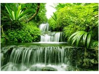 100 70CM OBRAZ PŁÓTNO WODOSPAD LESIE DESZCZOWYM PŁÓTNO RAMA