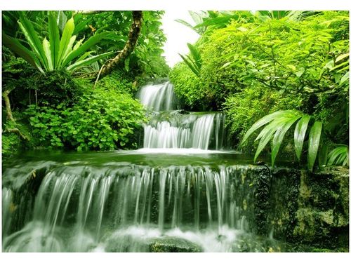 100 70CM OBRAZ PŁÓTNO WODOSPAD LESIE DESZCZOWYM PŁÓTNO RAMA na Arena.pl