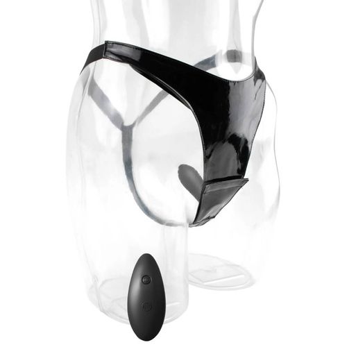 Winylowe Stringi Z Wibracją - Fetish Fantasy Series 10-Function Remote Fantasy Panty na Arena.pl