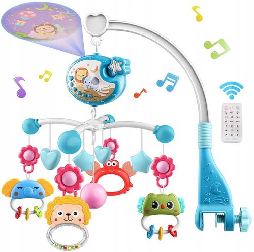 KARUZELA DO ŁÓŻECZKA PROJEKTOR GWIAZD Z PILOTEM DLA DZIECI NIEMOWLĄT TIMER na Arena.pl