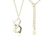 POZŁACANY SREBRNY NASZYJNIK KOTEK KOT CYRKONIE