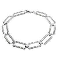 SREBRNA BRANSOLETKA PROSTOKĄTY Z CYRKONIAMI SREBRO PRÓBY 925