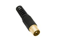 Wtyk antenowy prosty CZARNY ZŁOTY długi